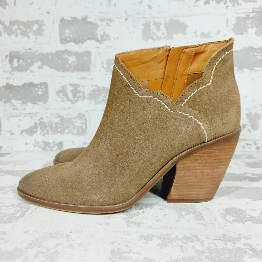 Lucky Brand Lakelyy Womens Leather Stacked Heel Ankle Boots E240